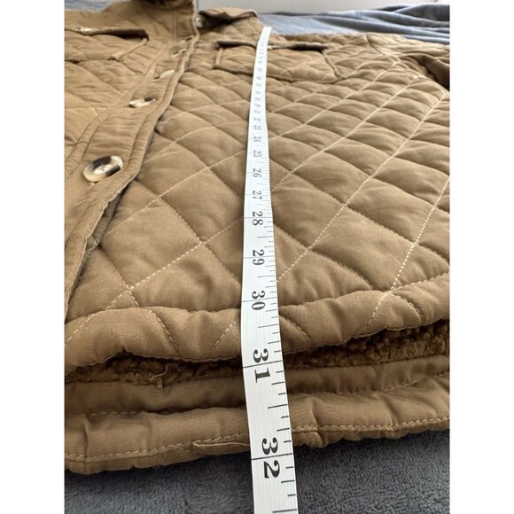 Good American Women's Oversized Quilted Shacket 3/4 (L/XL) Light Brown Outdoor - Picture 13 of 13